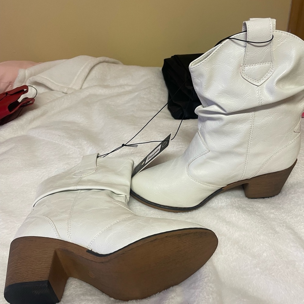 White mini booties